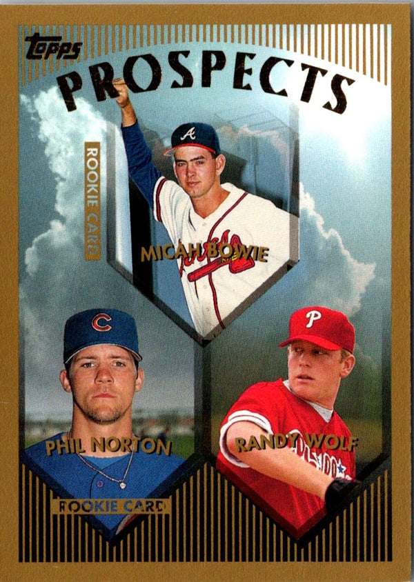 1999 Topps Micah Bowie/Phil Norton/Randy Wolf #428 Rookie