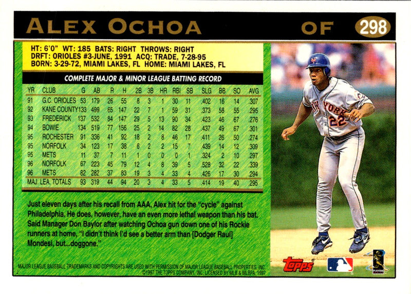 1997 Topps Alex Ochoa