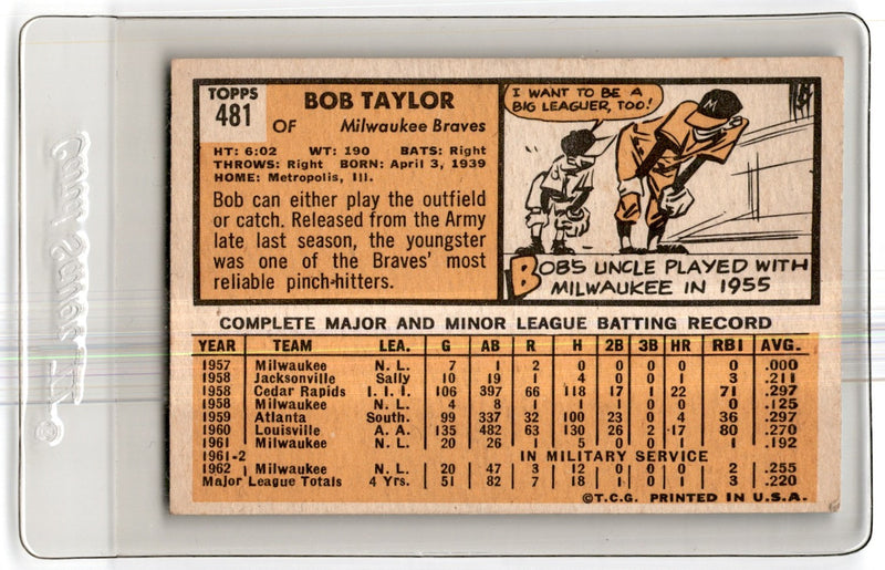 1963 Topps Bob Taylor