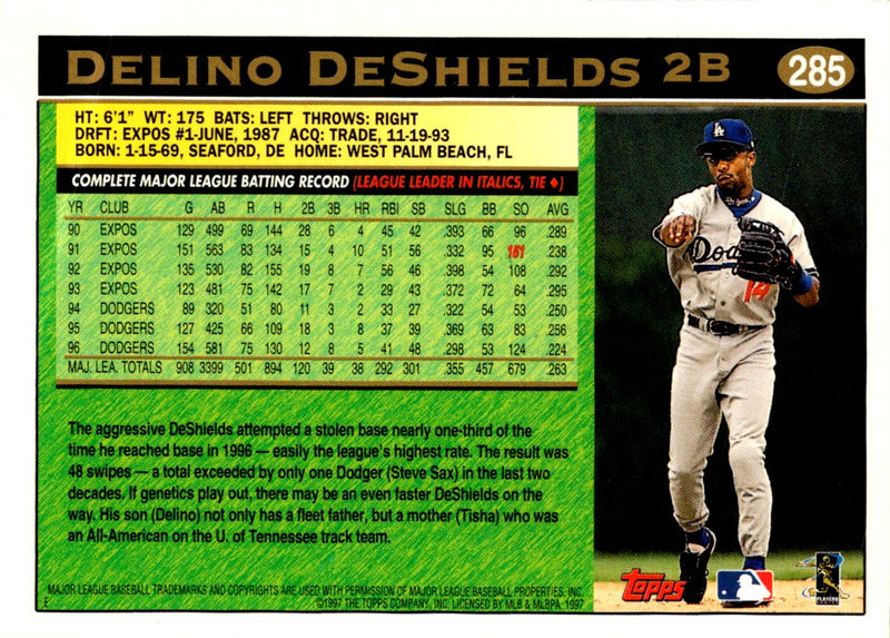 1997 Topps Delino DeShields