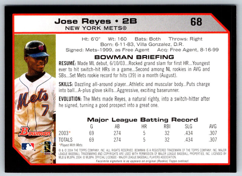 2004 Bowman Jose Reyes