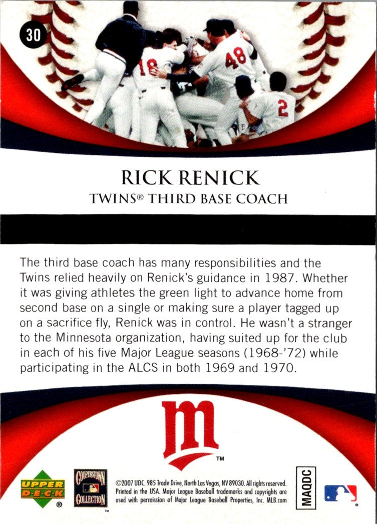 2007 Upper Deck 1987 World Series 20th Anniversary Rick Renick