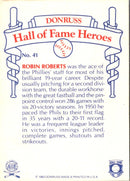 1983 Donruss Hall of Fame Heroes Robin Roberts