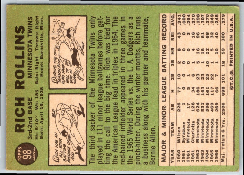 1967 Topps Rich Rollins