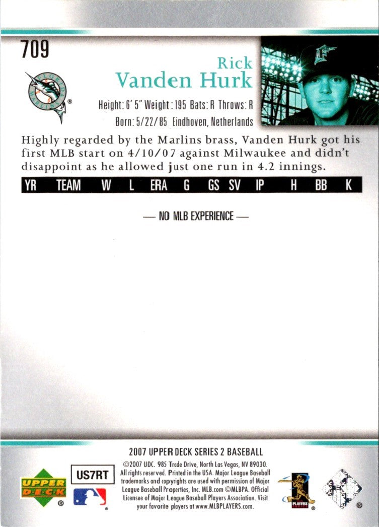 2007 Upper Deck Rick Vanden Hurk