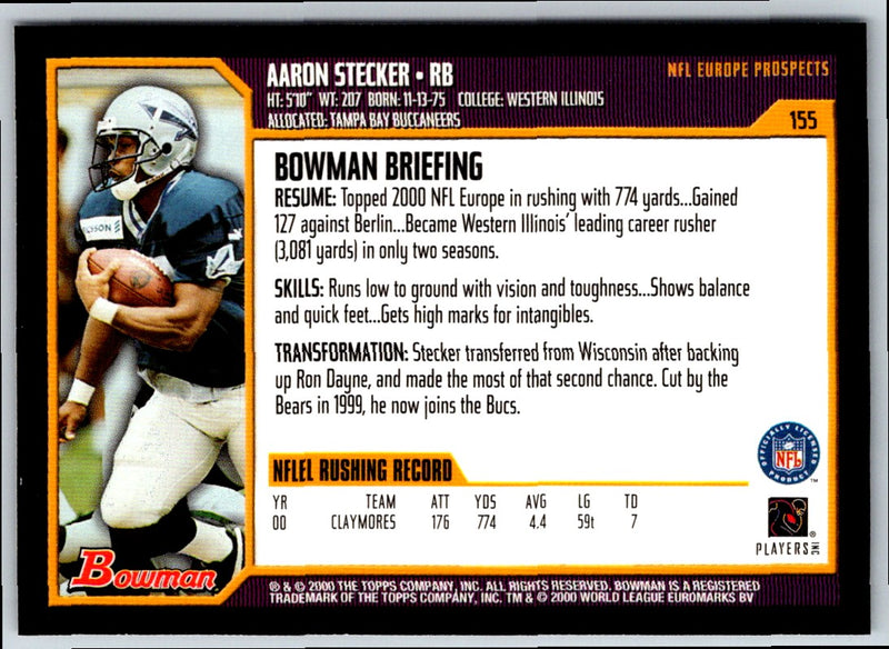 2000 Bowman Aaron Stecker