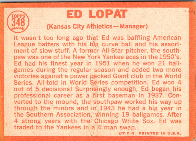 1964 Topps Ed Lopat