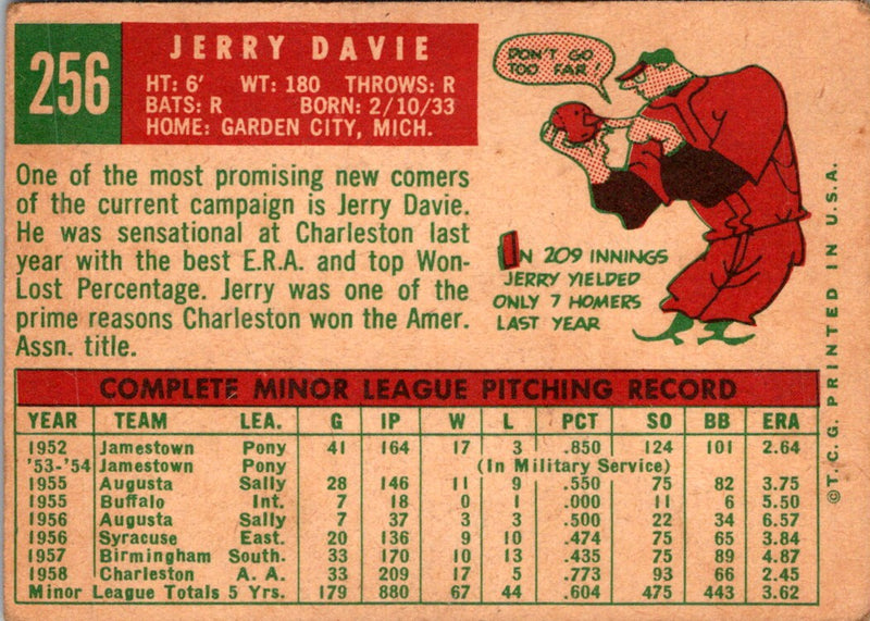 1959 Topps Jerry Davie