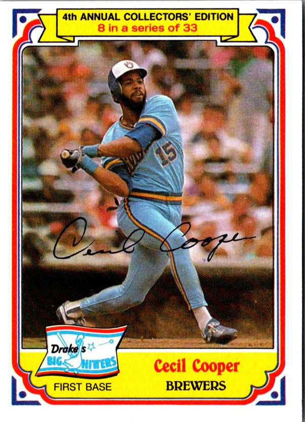 1984 Topps Drake's Big Hitters Cecil Cooper #8