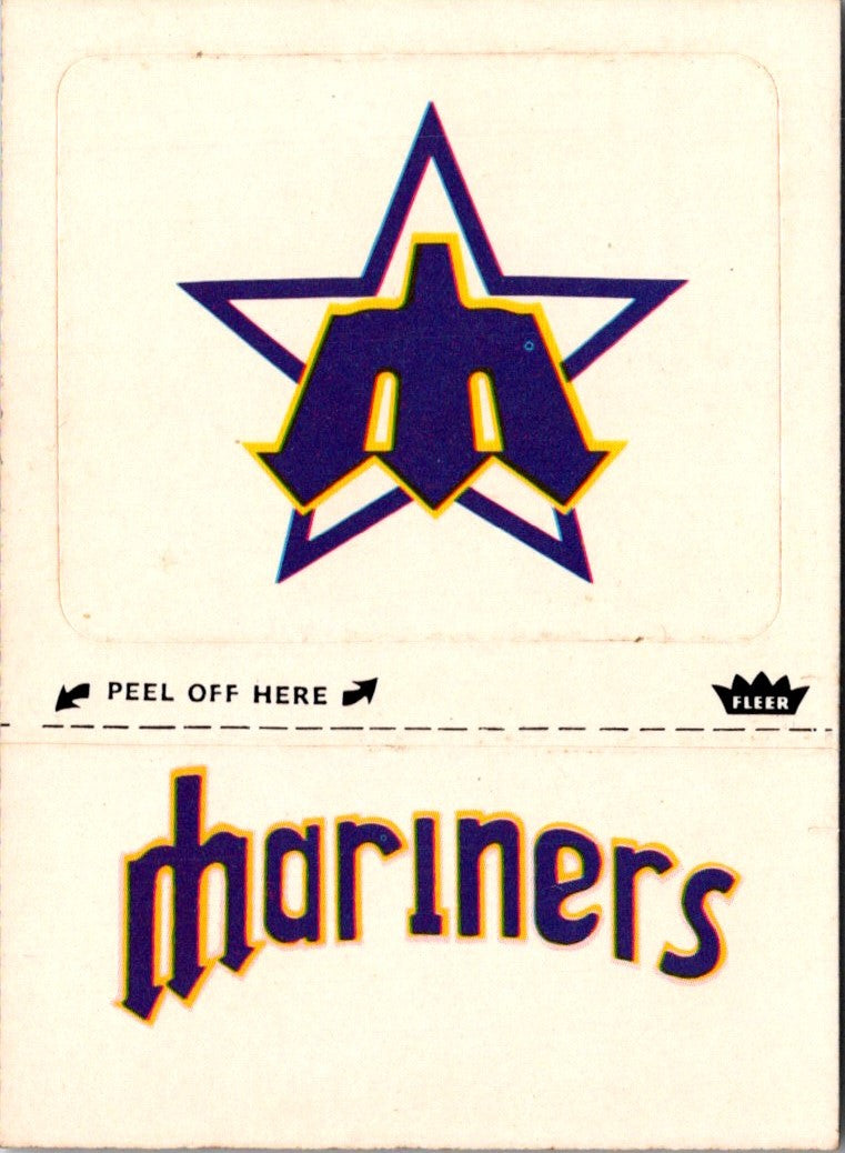 1980 Fleer Team Stickers Seattle Mariners Monogram