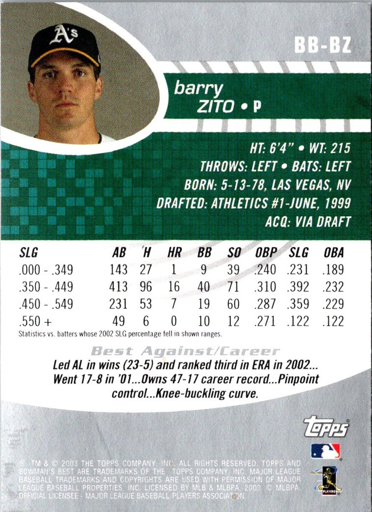 2003 Bowman's Best Barry Zito