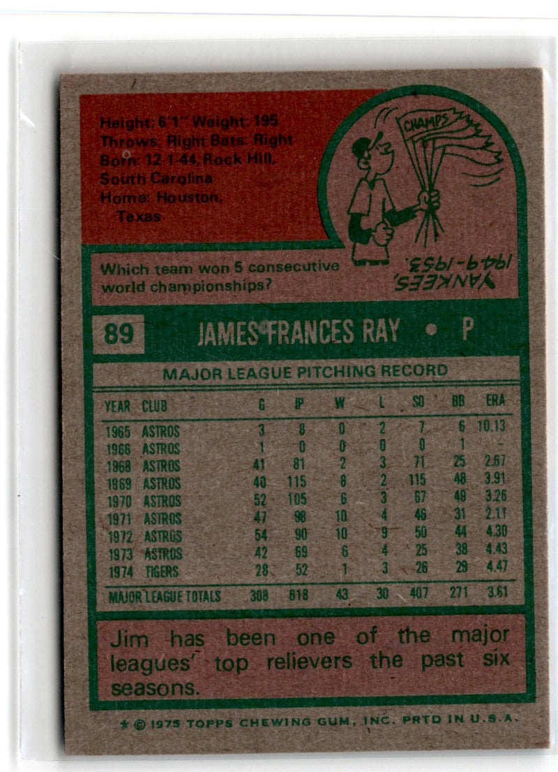 1975 Topps Jim Ray
