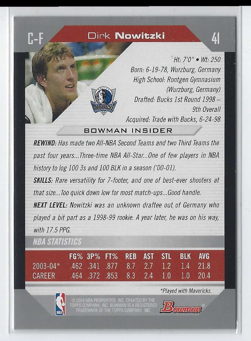 2004 Bowman Dirk Nowitzki