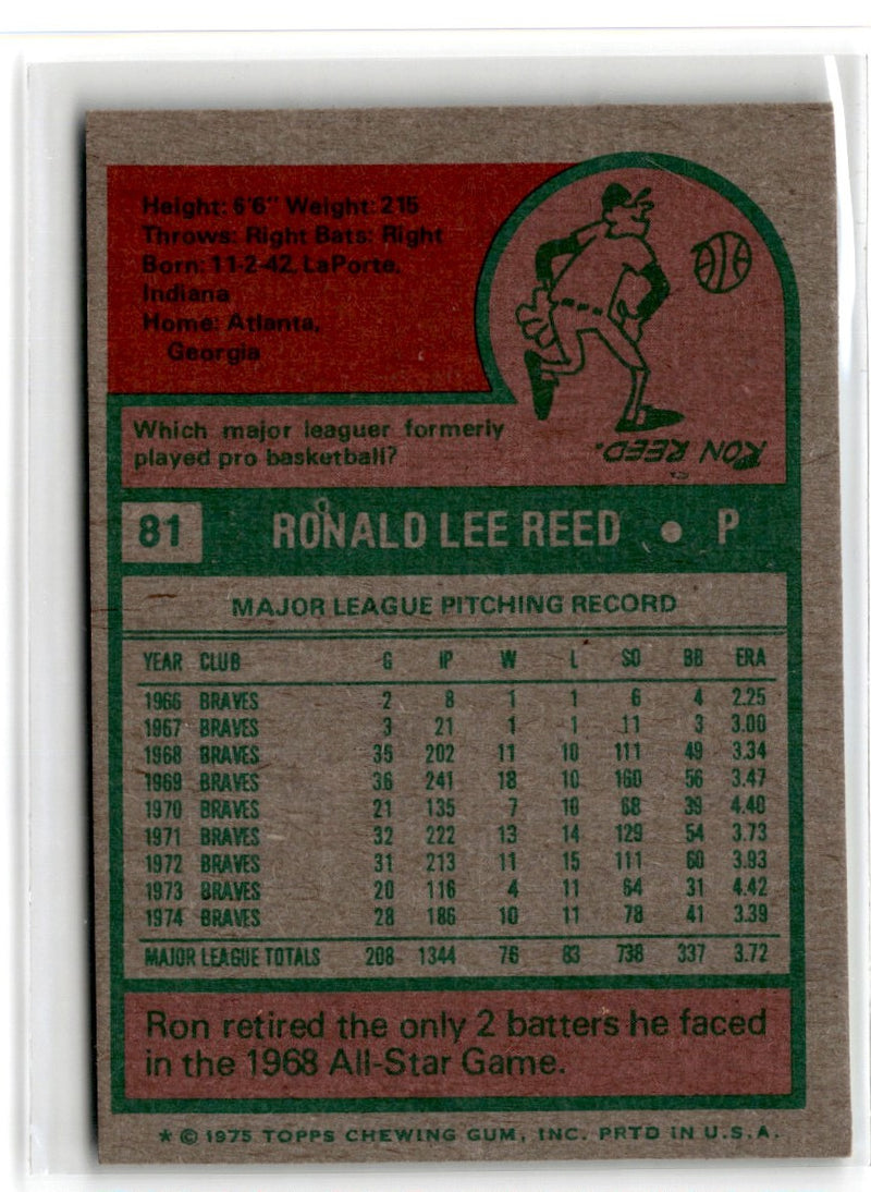 1975 Topps Ron Reed