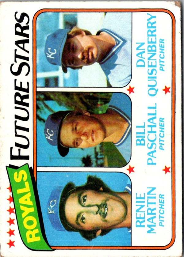 1980 Topps Royals Future Stars - Renie Martin/Bill Paschall/Dan Quisenberry #667 Rookie