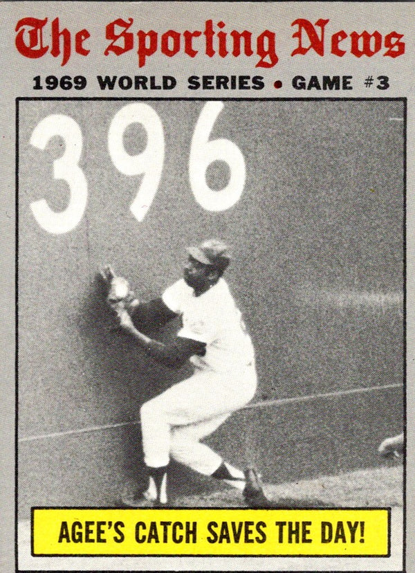 1970 Topps World Series Game 3 - Agee's Catch Saves The Day! #307 EX-MT+