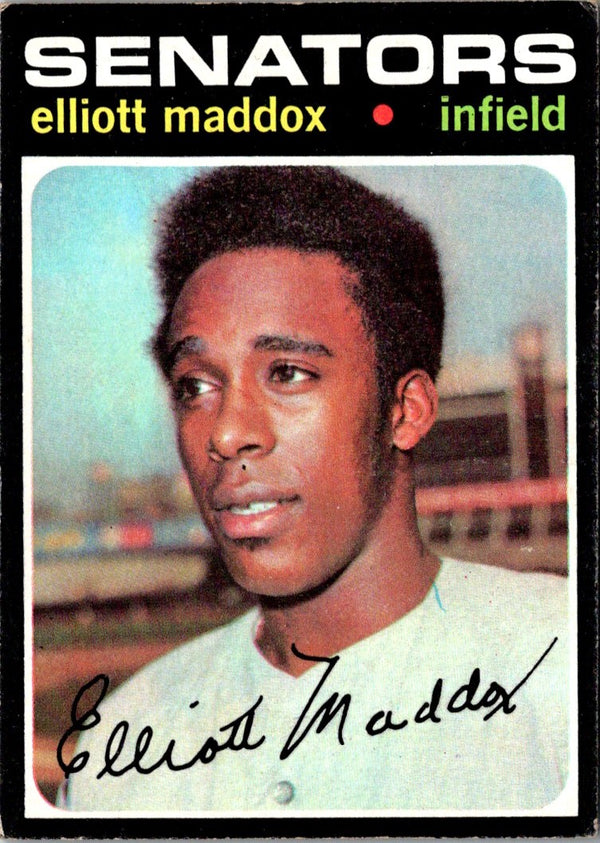 1971 Topps Elliott Maddox #11 Rookie VG
