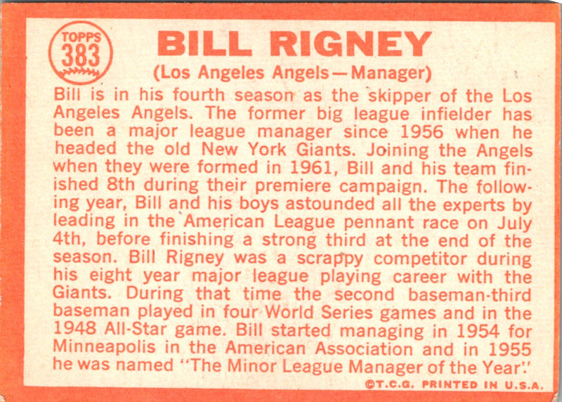 1964 Topps Bill Rigney