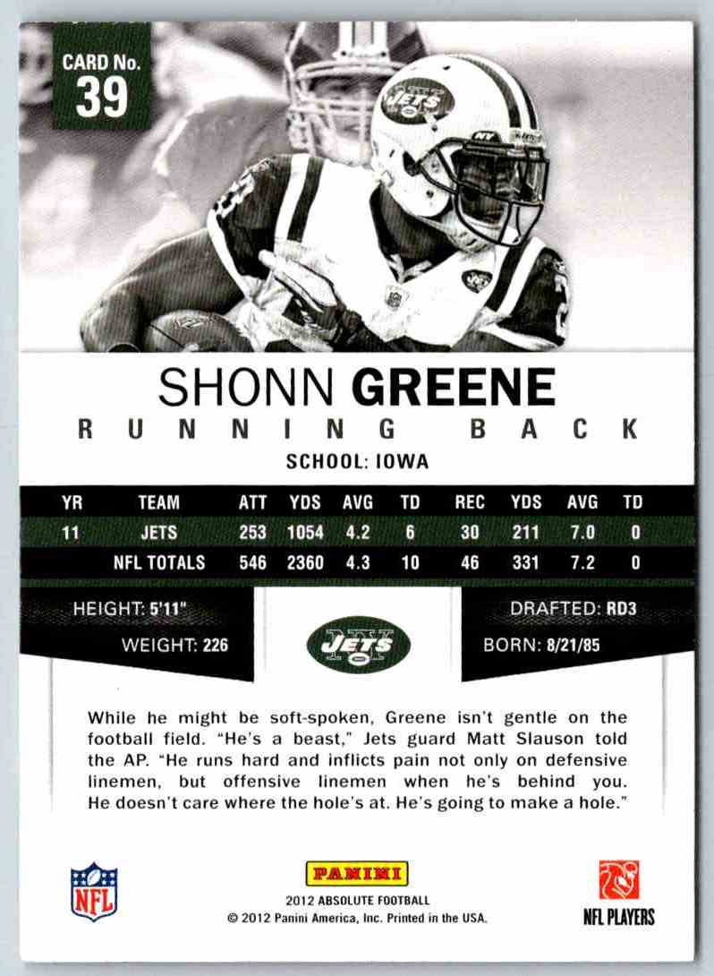 2012 Absolute Shonn Greene