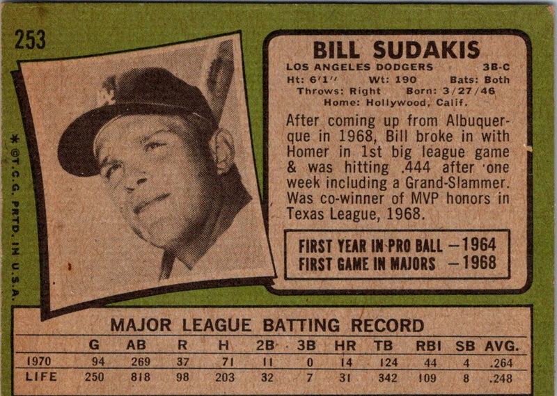 1971 Topps Bill Sudakis