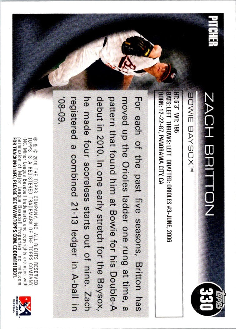 2010 Topps Pro Debut Zach Britton