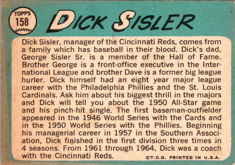 1965 Topps Dick Sisler