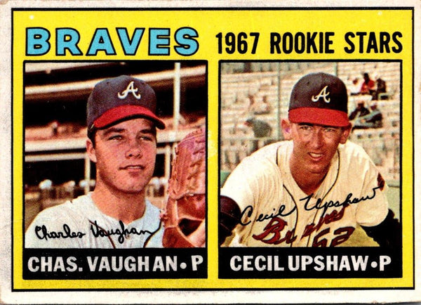 1967 Topps Braves Rookies - Charles Vaughan/Cecil Upshaw #179 VG-EX