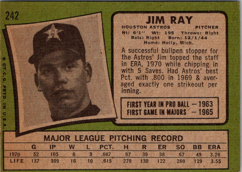 1971 Topps Jim Ray