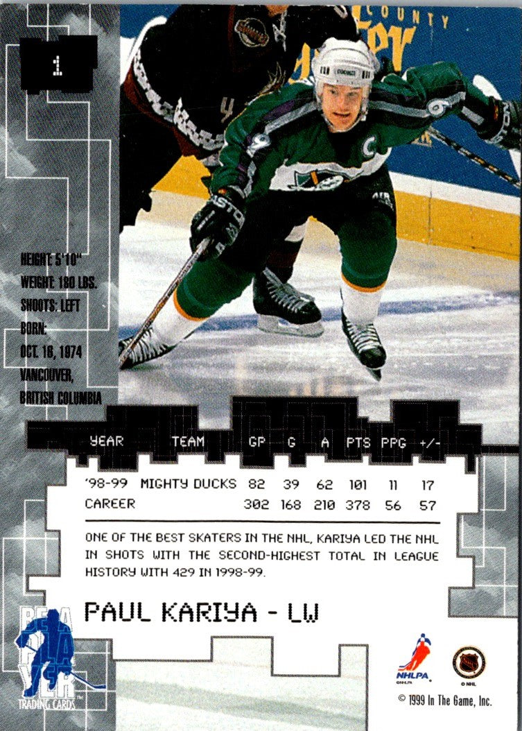 1999 Be a Player Millennium Paul Kariya