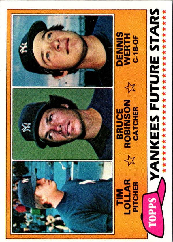 1981 Topps Yankees Future Stars - Tim Lollar/Bruce Robinson/Dennis Werth #424 Rookie