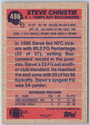 1991 Topps Football Steve Christie