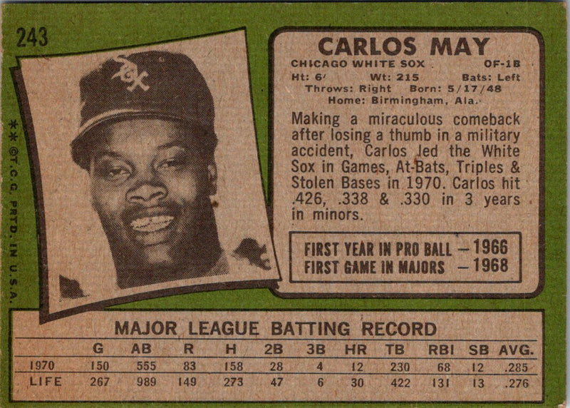 1971 Topps Carlos May