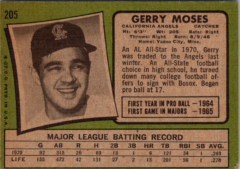 1971 Topps Gerry Moses