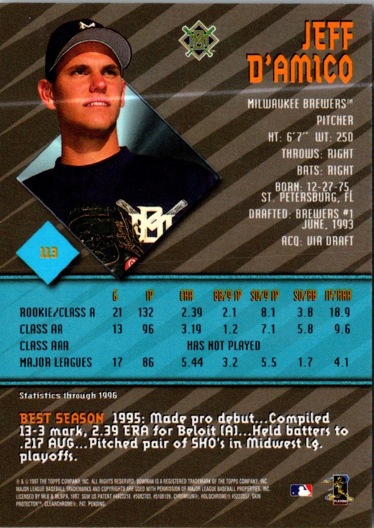 1997 Bowman's Best Jeff D'Amico