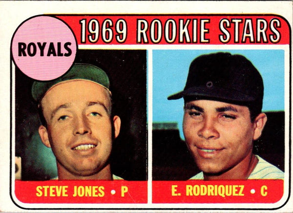 1969 Topps Royals Rookies - Steve Jones/Ellie Rodriguez #49 EX