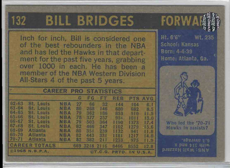 1972 Topps Bill Bridges