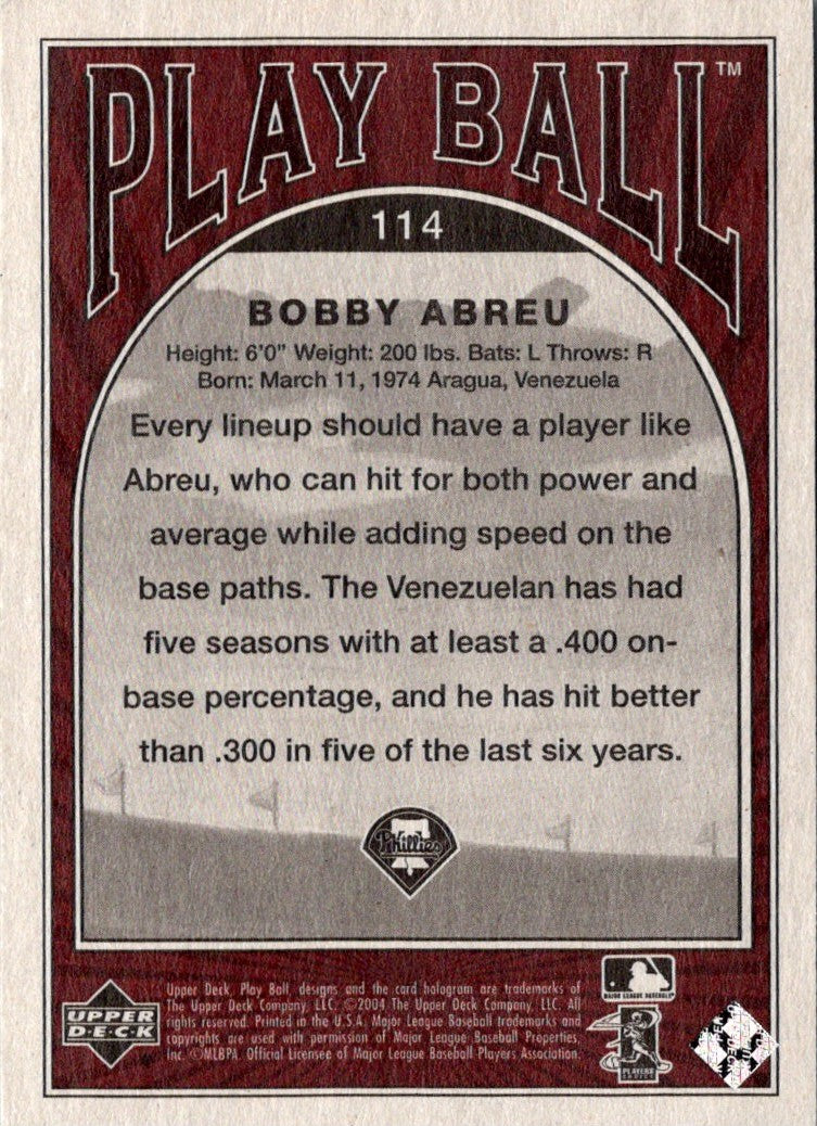 2004 Upper Deck Play Ball Bobby Abreu