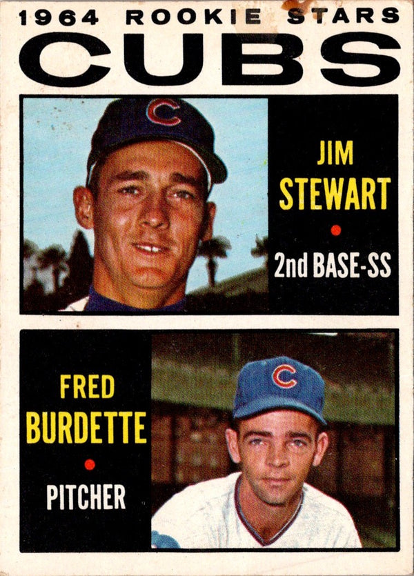 1964 Topps 1964 Cubs Rookie Stars - Jim Stewart/Fred Burdette #408 Rookie GOOD
