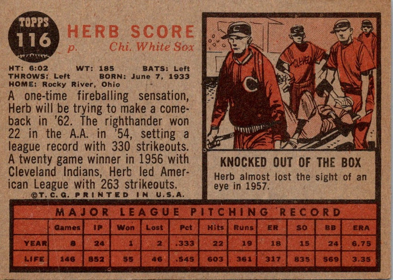 1962 Topps Herb Score