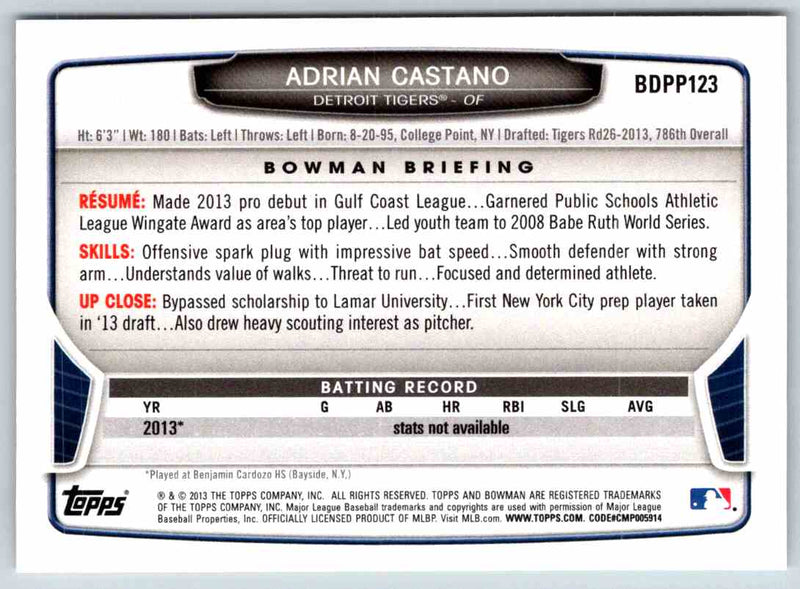 2013 Bowman Adrian Castano