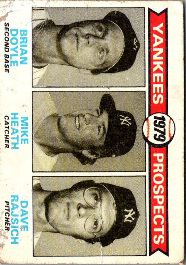 1979 Topps Yankees Prospects - Brian Doyle/Mike Heath/Dave Rajsich #710 Rookie