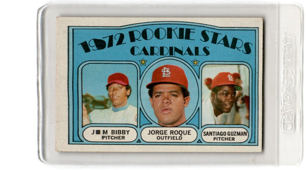 1972 Topps Cardinals Rookies - Jim Bibby/Jorge Roque/Santiago Guzman #316 Rookie EX