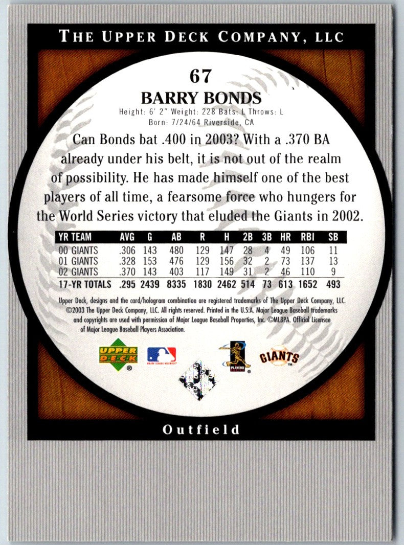 2001 Upper Deck Pros & Prospects Barry Bonds
