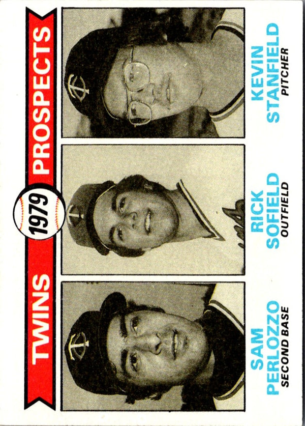 1979 Topps Twins Prospects - Sam Perlozzo/Rick Sofield/Kevin Stanfield #709 Rookie