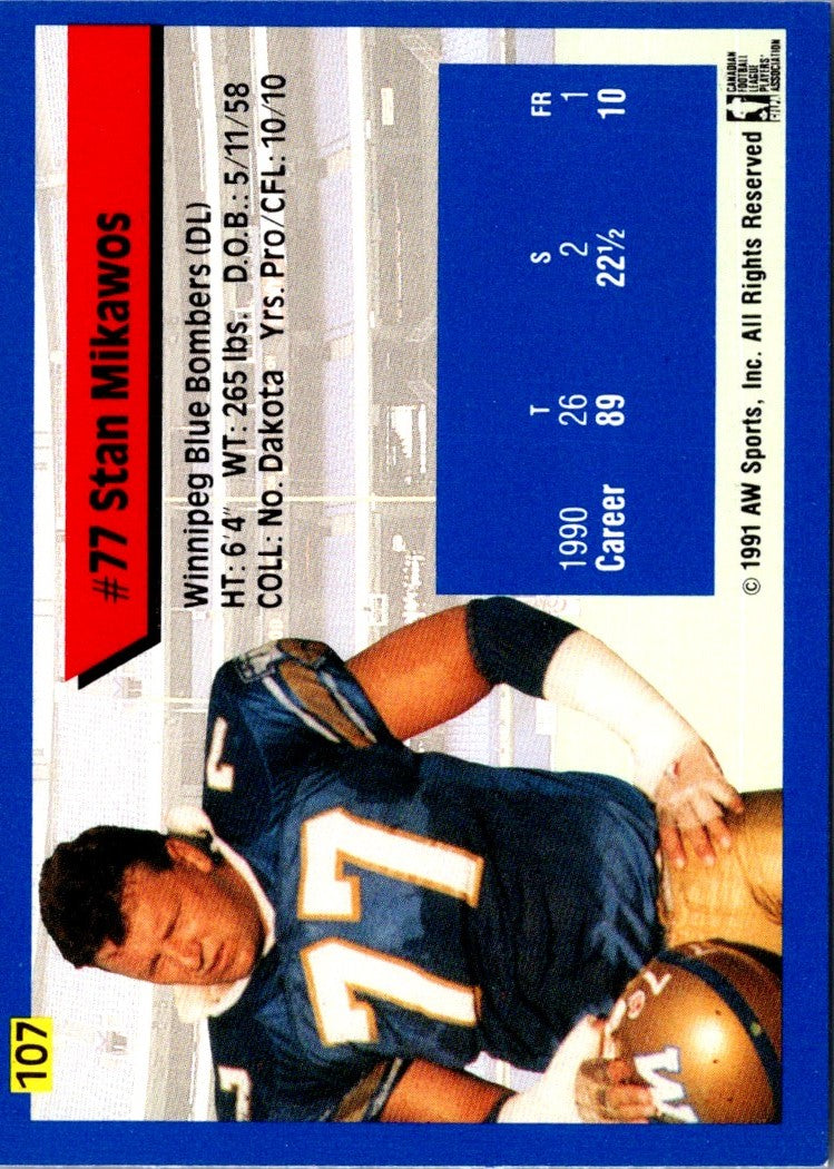 1991 All World CFL Stan Mikawos
