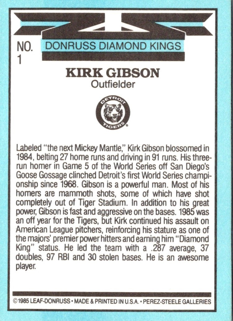 1986 Diamond Kings Kirk Gibson