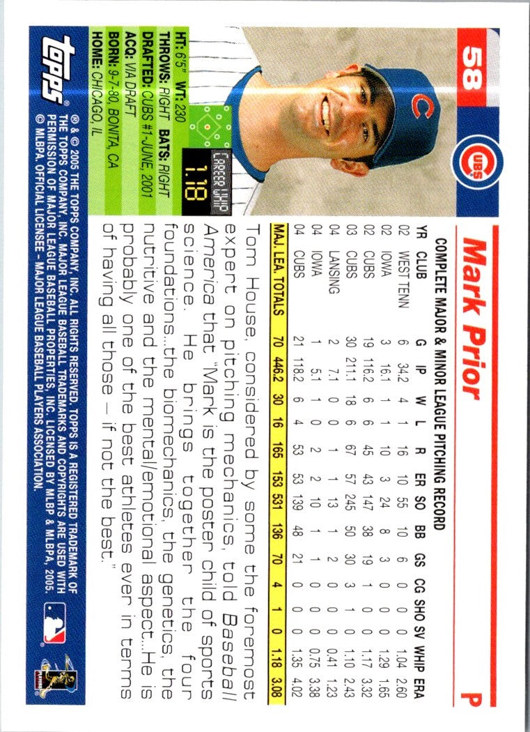 2005 Topps Opening Day Mark Prior