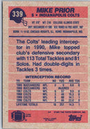 1991 Topps Football Mike Prior