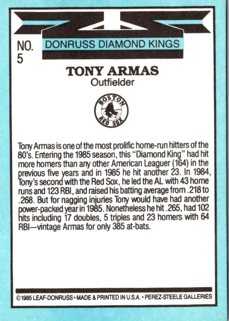 1986 Diamond Kings Tony Armas