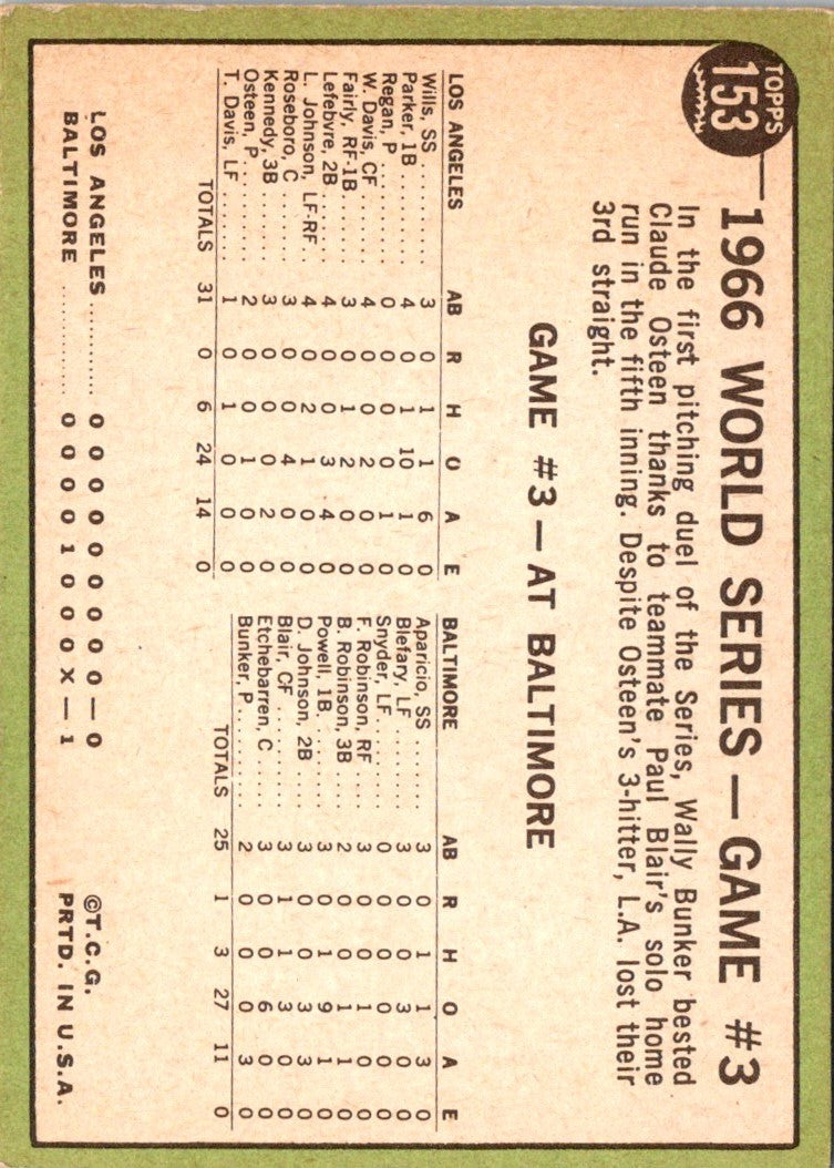 1967 Topps World Series Game 3 - Blair's Homer Defeats L.A.